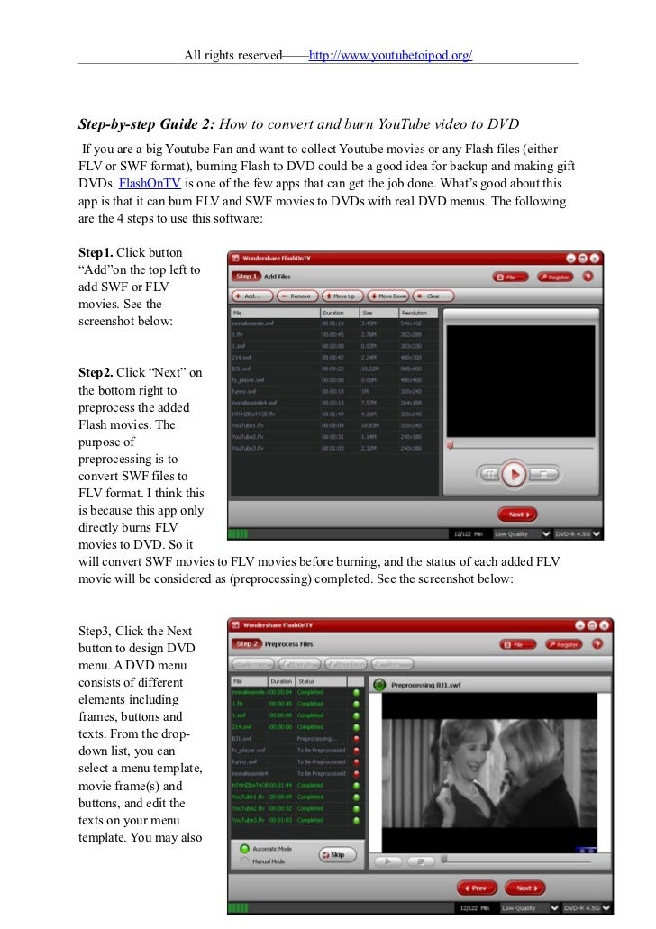 Download and burn youtube video to dvd