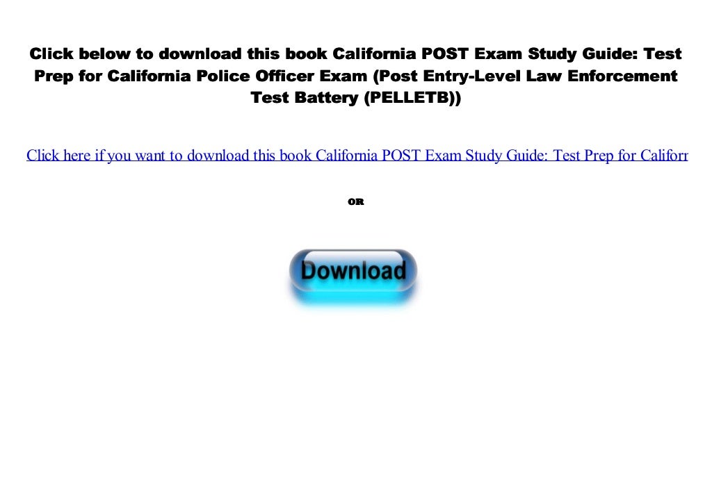 [PDF] California POST Exam Study Guide Test Prep for California Police