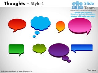 Thoughts – Style 1




Unlimited downloads at www.slideteam.net
                                           Your logo
 