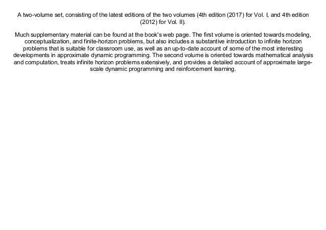 Pdf Dynamic Programming And Optimal Control 2 Vol Set