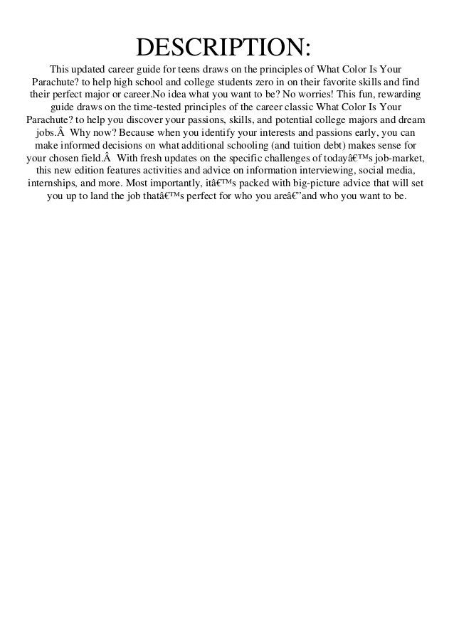 What color is your parachute for teens pdf free download free What color is your parachute for teens pdf free download free