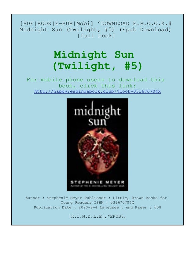 Download E B O O K Midnight Sun Twilight 5 Epub Download