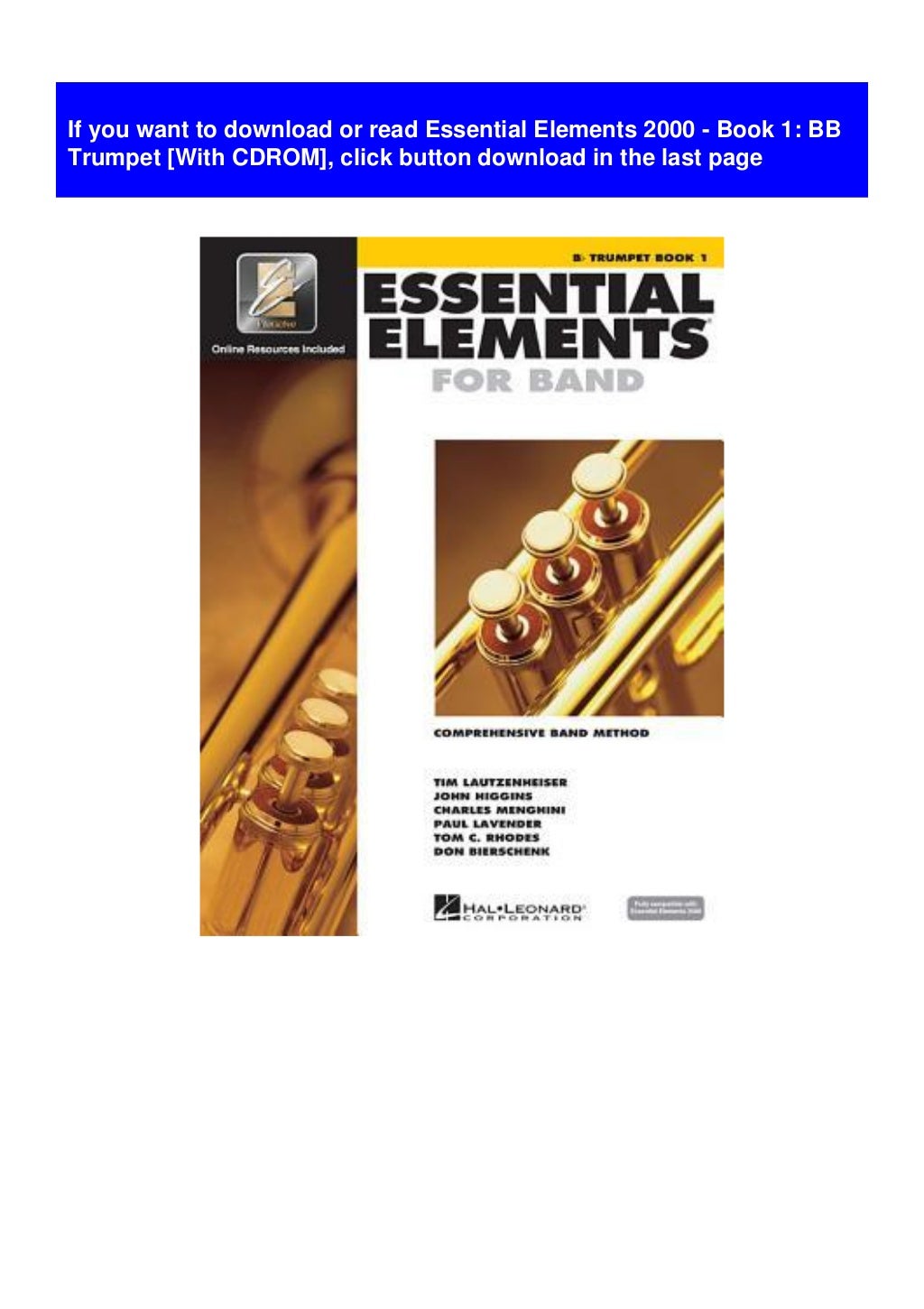 (DownloadEbook)Essential Elements 2000 Book 1 BB