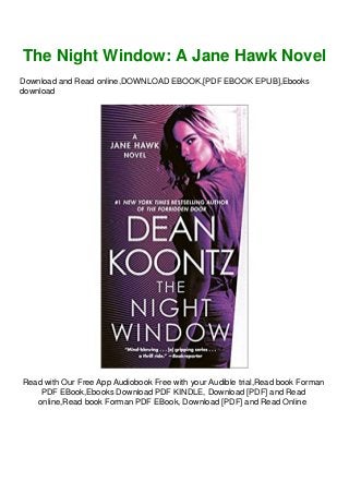 Download Ebook The Night Window A Jane Hawk Novel Pdf Epub Audio