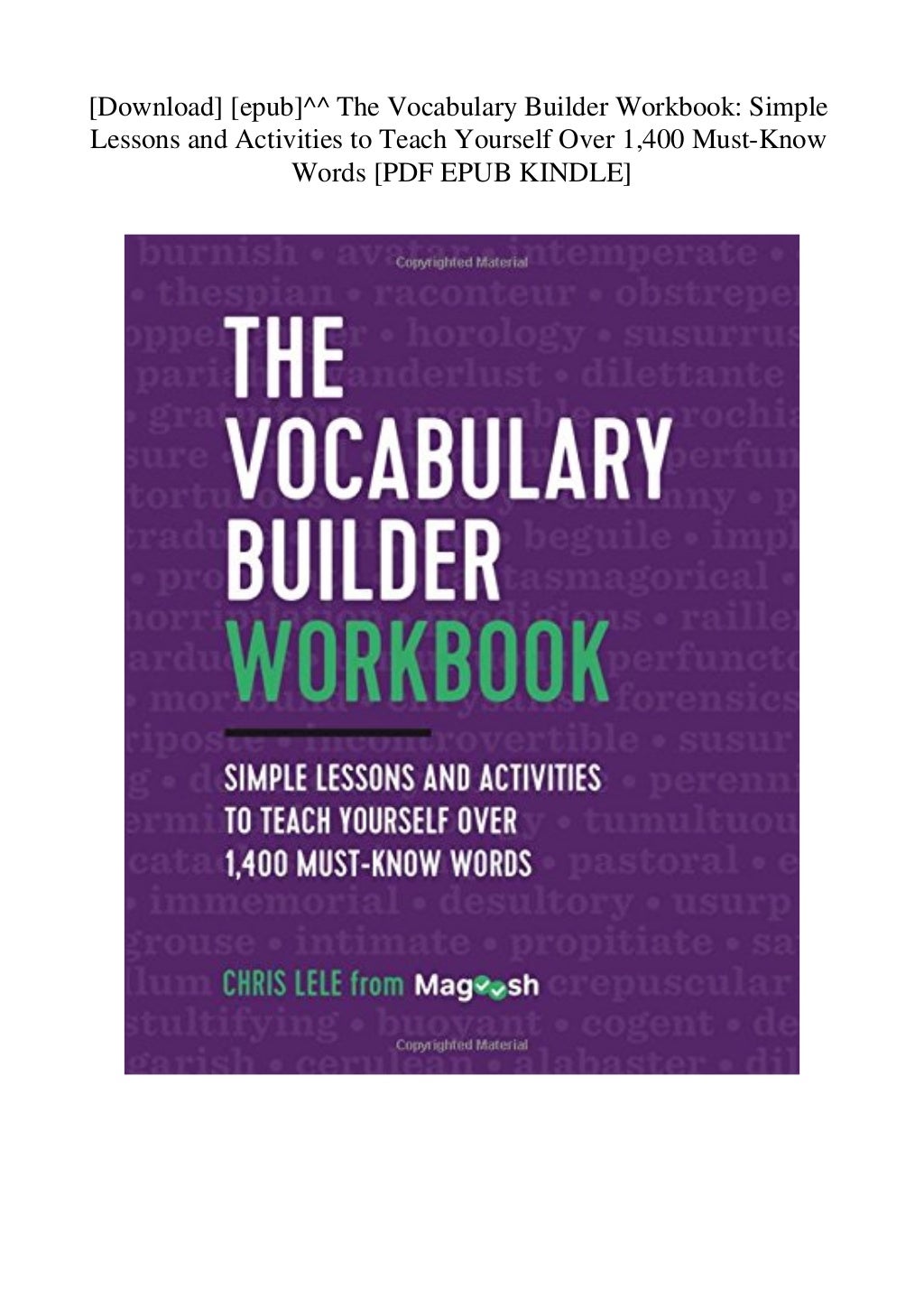 [Download] [epub]^^ The Vocabulary Builder Workbook Simple Lessons and