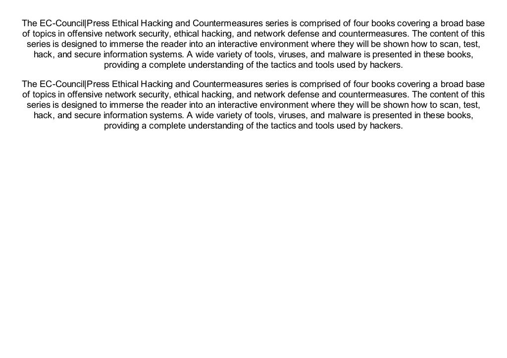 Ethical hacking and countermeasures