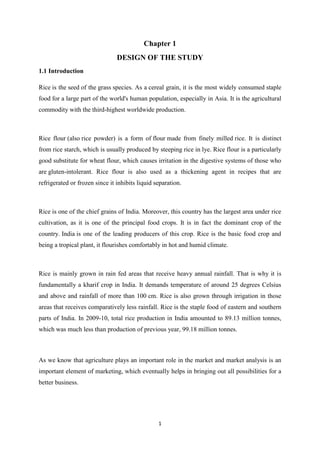 MINOR PROJECT REPORT ON MARKET POTENTIAL OF RICE POWDER BY JAYABHARATH ...