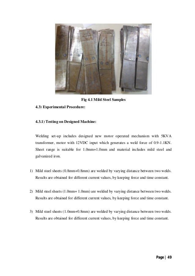 Spot Welding Major Project Mechanical Engineering