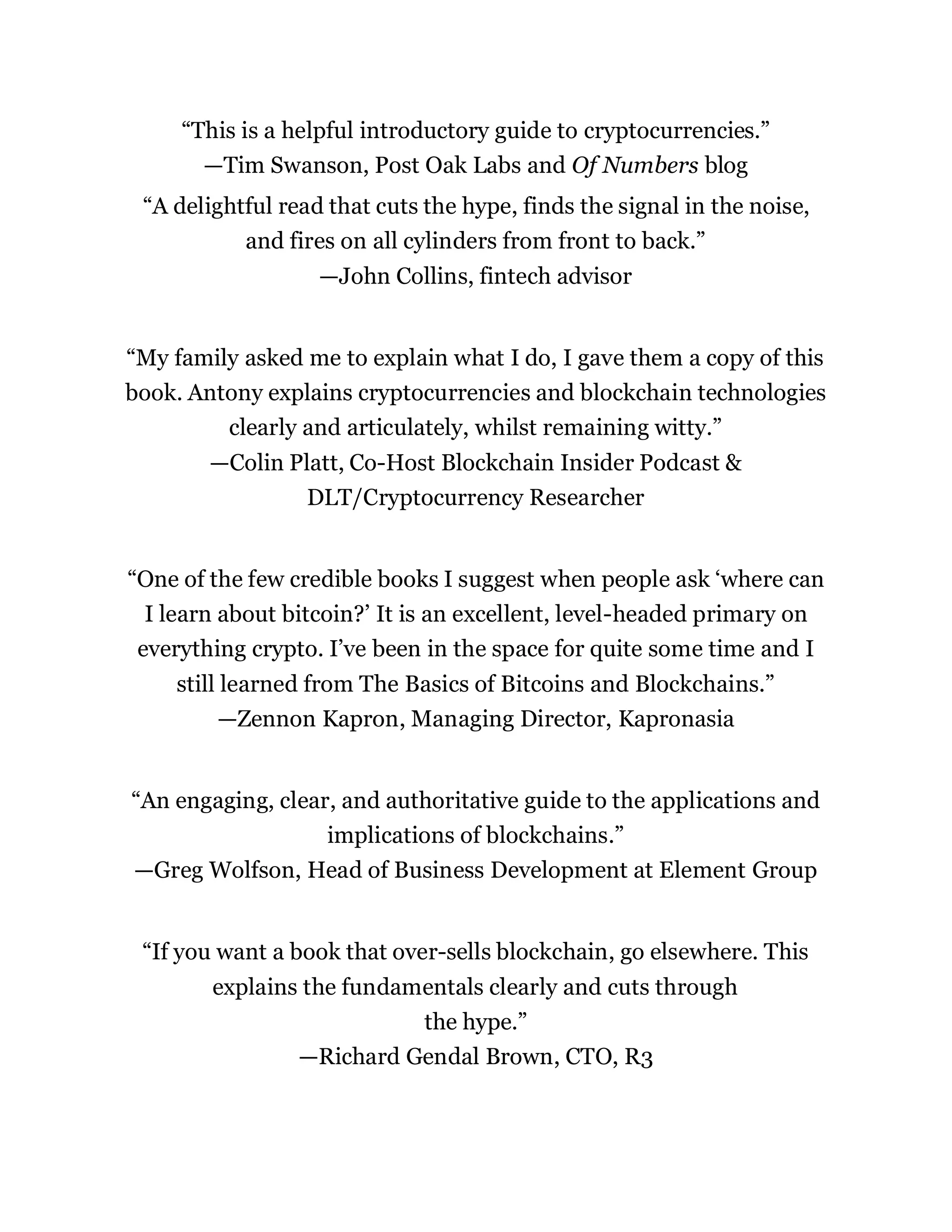 Free Book: The Basics of Bitcoins and Blockchains | PDF | Currencies ...