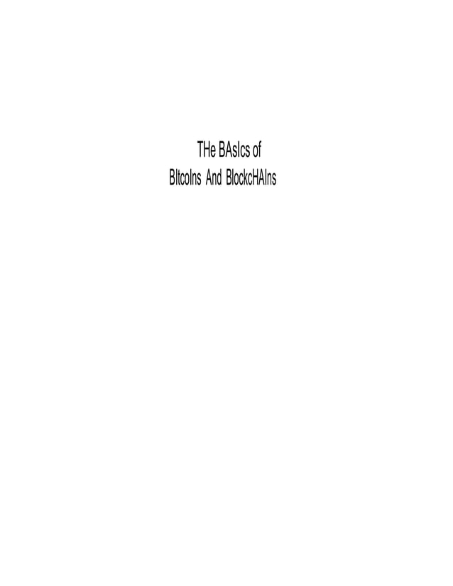 Free Book: The Basics of Bitcoins and Blockchains | PDF | Currencies ...