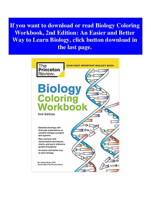 Download Download Free Biology Coloring Workbook 2nd Edition An Easier And Be