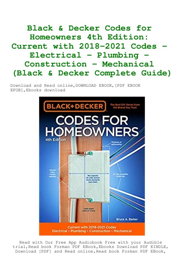 DOWNLOAD FREE Black & Decker Codes for Homeowners 4th Edition Current