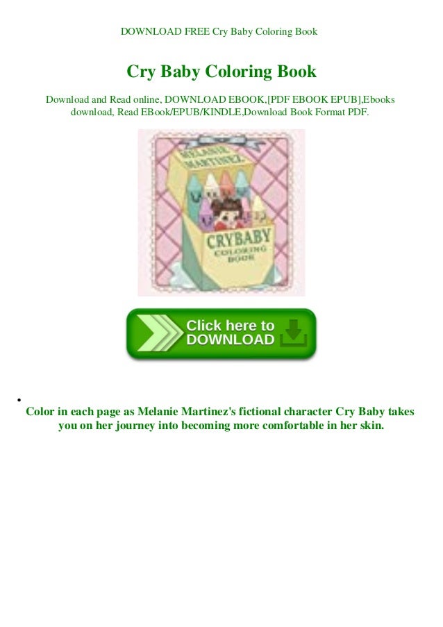 Download Download Free Cry Baby Coloring Book Ebook