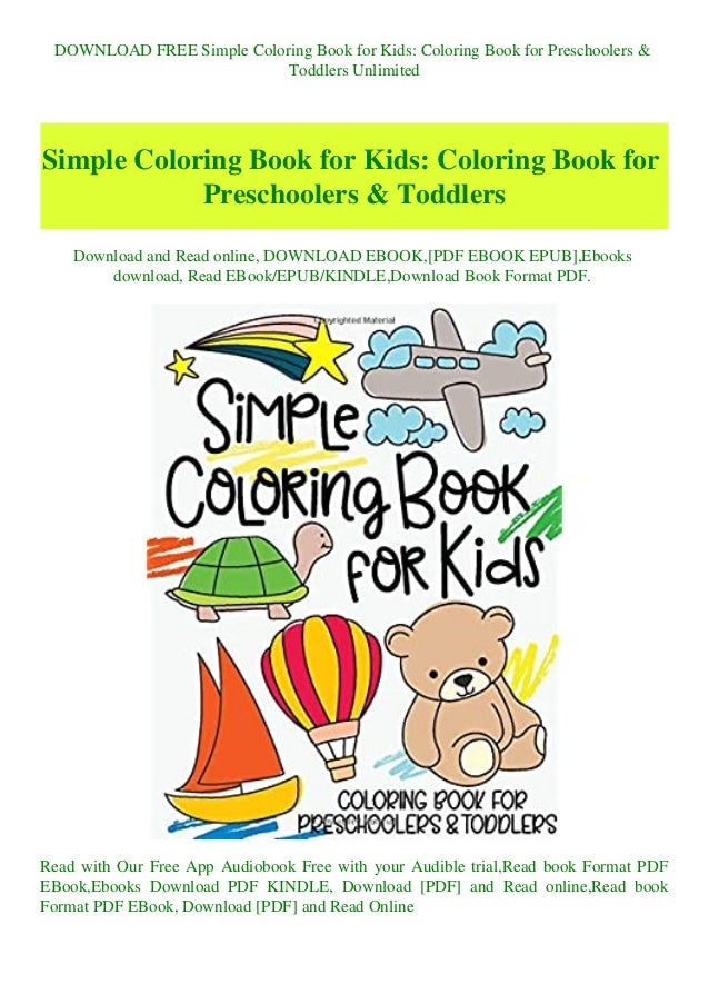 Download Download Free Simple Coloring Book For Kids Coloring Book For Prescho