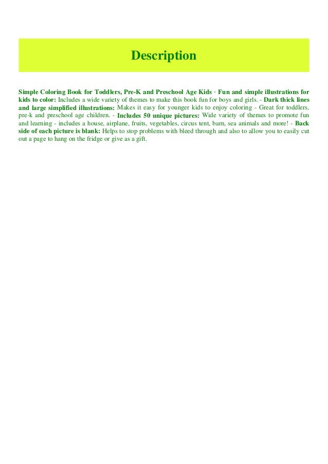 Download Download Free Simple Coloring Book For Kids Coloring Book For Prescho