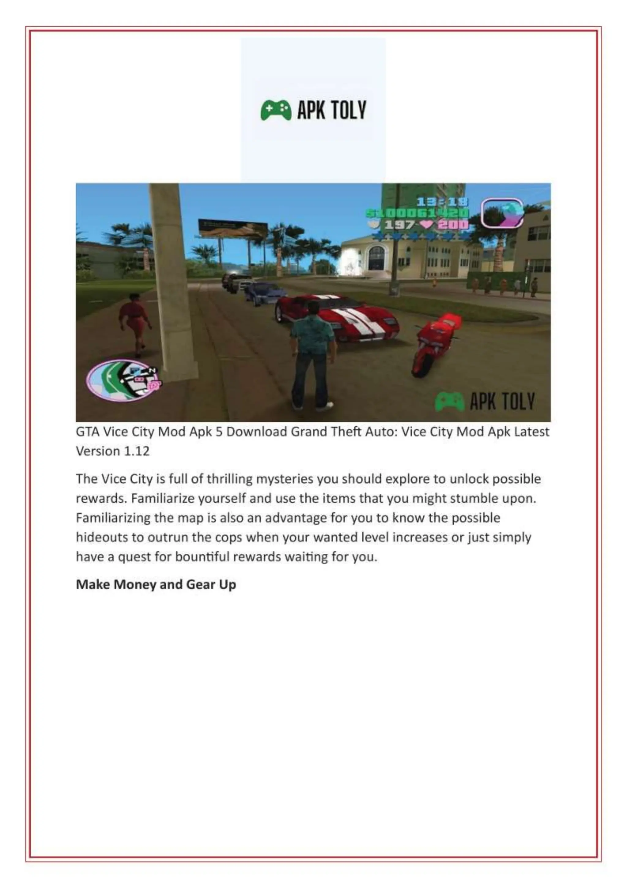 Download Grand Theft Auto Vice City Mod Apk Latest Version