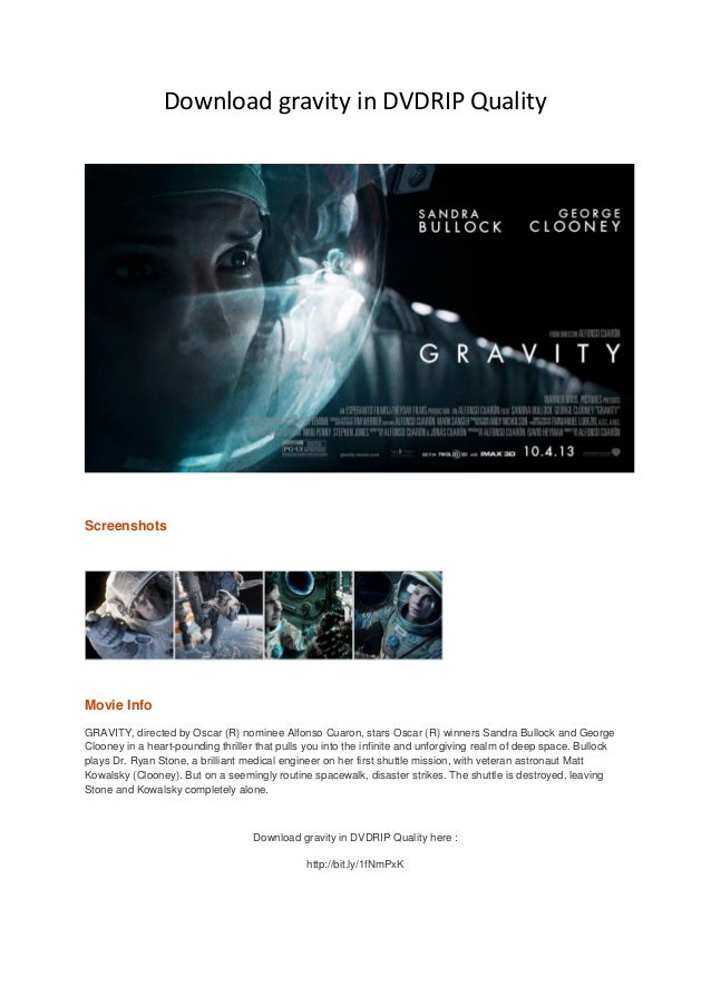 Download gravity 2013 in dvdrip quality