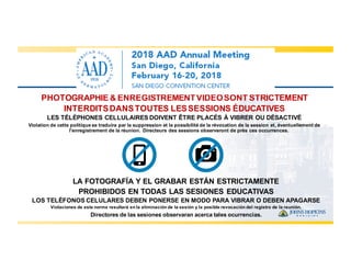 PHOTOGRAPHIE  &  ENREGISTREMENT  VIDÉO  SONT  STRICTEMENT
INTERDITS  DANS  TOUTES  LES  SESSIONS  ÉDUCATIVES
LES  TÉLÉPHONES  CELLULAIRES  DOIVENT  ÊTRE  PLACÉS  À  VIBRER  OU  DÉSACTIVÉ
Violation  de  cette  politique  se  traduira  par  la  suppression  et  la  possibilité  de  la  révocation  de  la  session  et,  éventuellement  de  
l'enregistrement  de  la  réunion.    Directeurs  des  sessions  observeront  de  près  ces  occurrences.
LA  FOTOGRAFÍA  Y  EL  GRABAR  ESTÁN  ESTRICTAMENTE
PROHIBIDOS  EN  TODAS  LAS  SESIONES  EDUCATIVAS
LOS  TELÉFONOS  CELULARES  DEBEN  PONERSE  EN  MODO  PARA  VIBRAR  O  DEBEN  APAGARSE
Violaciones  de  esta  norma  resultará  en  la  eliminación  de  la  sesión  y  la  posible  revocación  del  registro  de  la  reunión.
Directores  de  las  sesiones  observaran  acerca  tales  ocurrencias.
 