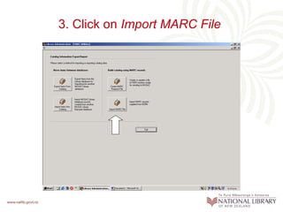 3.  Click on  Import MARC File   