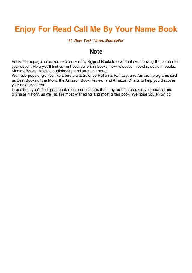 Download In Pdf Call Me By Your Name Epub