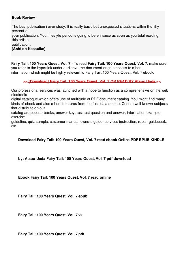 Download In Pdf Fairy Tail 100 Years Quest Vol 7 Epub