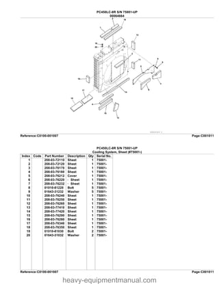 PC450LC-8R KOMATSU HYDRAULIC EXCAVATOR PARTS MANUAL SN 75001-UP | PDF