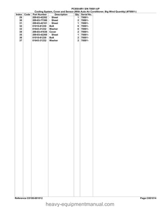 PC850-8R KOMATSU HYDRAULIC EXCAVATOR PARTS MANUAL SN 70001-UP | PDF