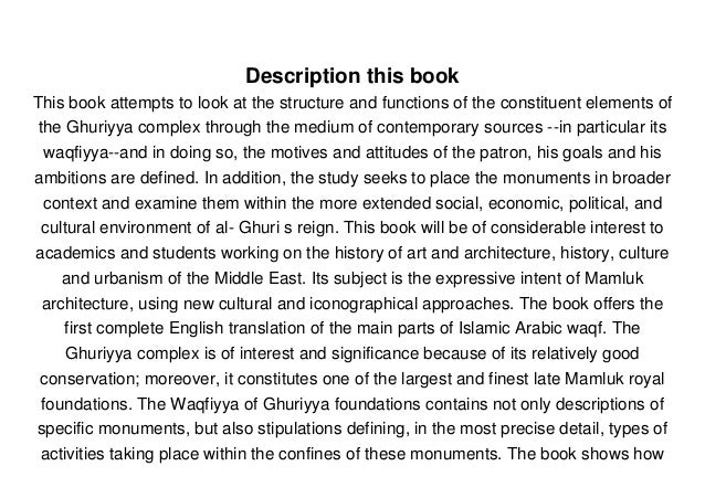 Download Late Mamluk Patronage Qansuh Al Ghuri S Waqfs