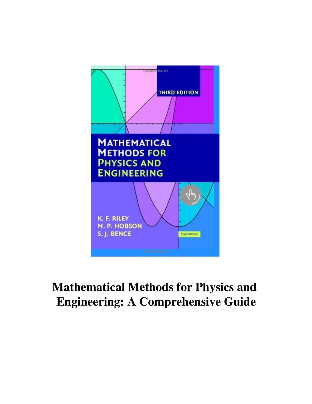 Mathematical Methods For Physics And Engineering
