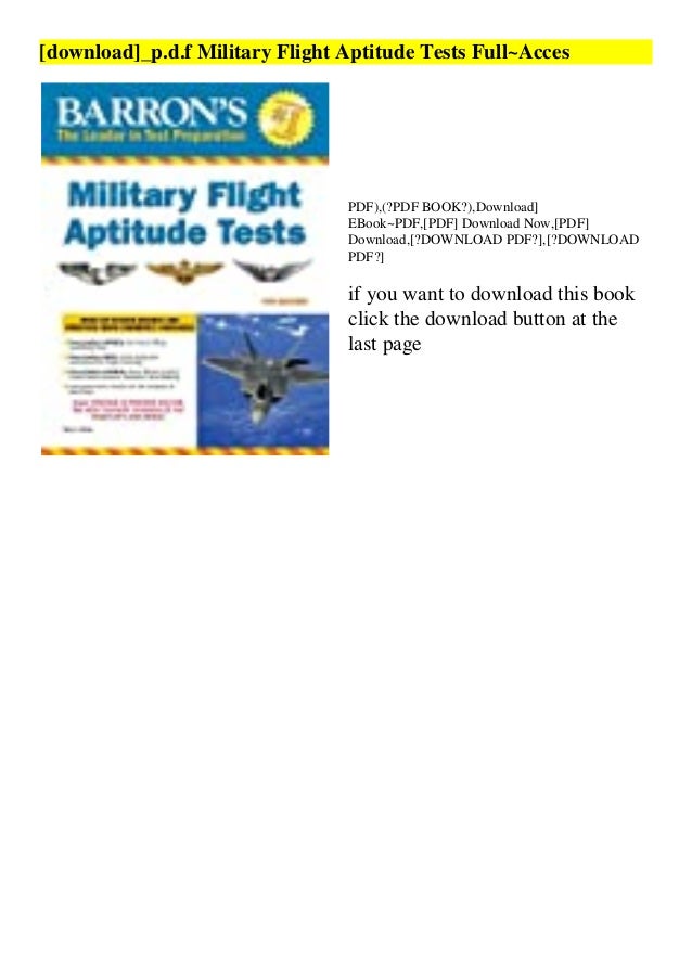  download p d f Military Flight Aptitude Tests Full Acces