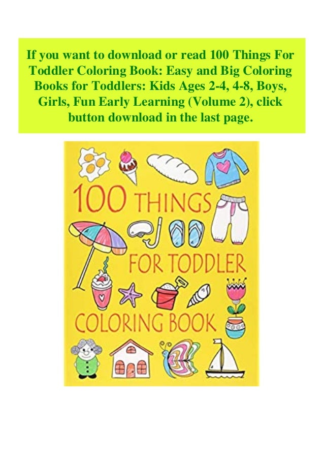 Download Download Pdf 100 Things For Toddler Coloring Book Easy And Big C