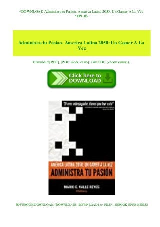 ^DOWNLOAD Administra tu Pasion. America Latina 2050: Un Gamer A La Vez
*EPUB$
Administra tu Pasion. America Latina 2050: Un Gamer A La
Vez
Download [PDF], [PDF, mobi, ePub], Full PDF, (ebook online),
PDF EBOOK DOWNLOAD, [DOWNLOAD], [DOWNLOAD], (> FILE*), [EBOOK EPUB KIDLE]
 