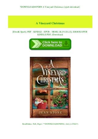 ^DOWNLOAD@PDF# A Vineyard Christmas {epub download}
A Vineyard Christmas
[EbooK Epub], PDF - KINDLE - EPUB - MOBI, [K.I.N.D.L.E], EBOOK EPUB
KINDLE PDF, (Download)
ReadOnline, 'Full_Pages', ^*DOWNLOAD@PDF#)}, [txt], (> FILE*)
 