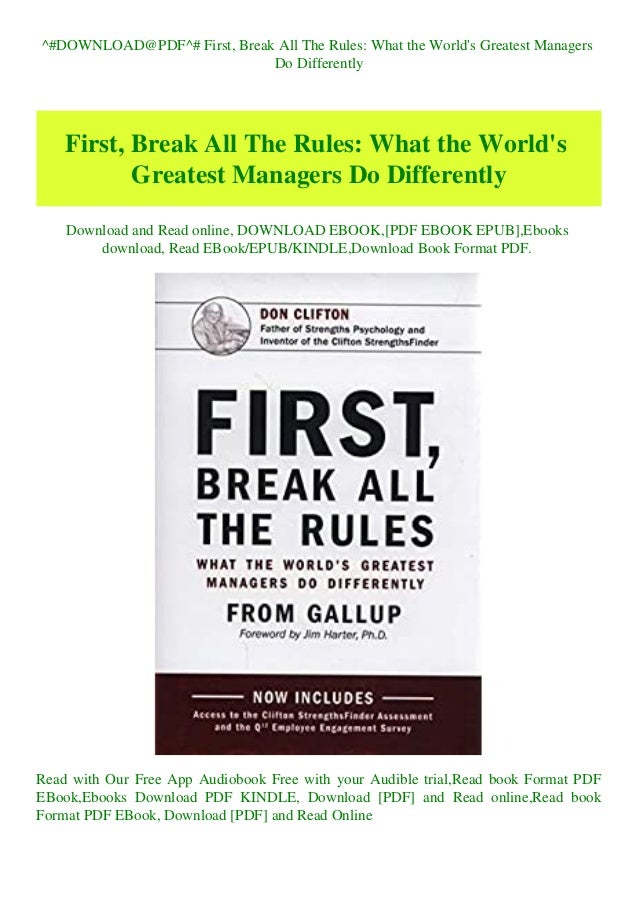 First, Break All The Rules PDF Free Download First, Break All The Rules PDF Free Download