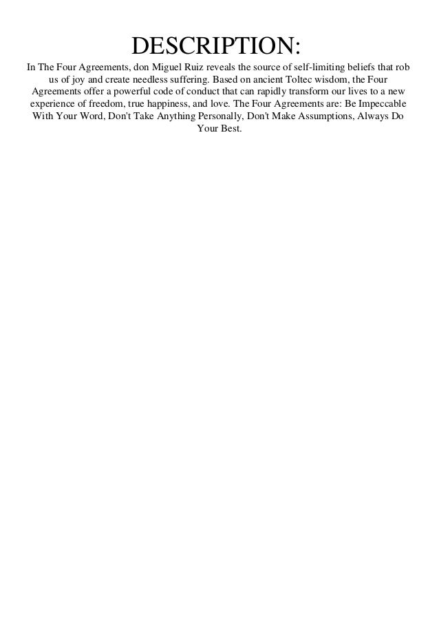 Download Pdf Los Cuatro Acuerdos Una Guia Practica Para La Liberta