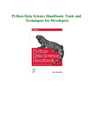 Python Data Science Handbook: Tools and
Techniques for Developers
 