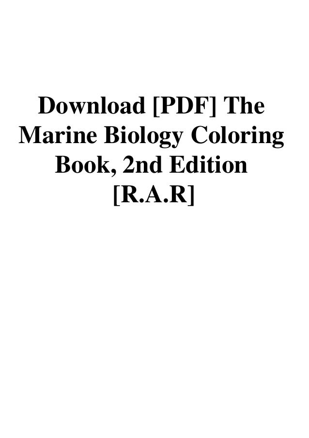 Download Download PDF The Marine Biology Coloring Book 2nd Edition R.A.R