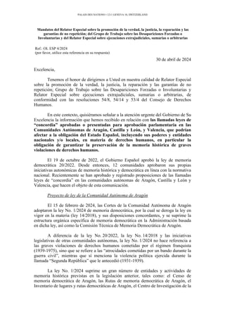 Mandatos del Relator Especial sobre la promoción de la verdad, la justicia, la reparación y las
garantías de no repetición...
