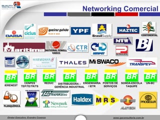 DISTRIBUIDORA – GERÊNCIA INDUSTRIAL CENPES TEP/TE/TR/TS REDUC ENGENHARIA / IETR POSTOS DE SERVIÇOS SONDA-ESCOLA TAQUIPE UN-BC IERENEST Networking Comercial 