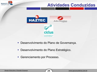 Desenvolvimento do Plano de Governança. Desenvolvimento do Plano Estratégico. Gerenciamento por Processo. Atividades Conduzidas 28 1 