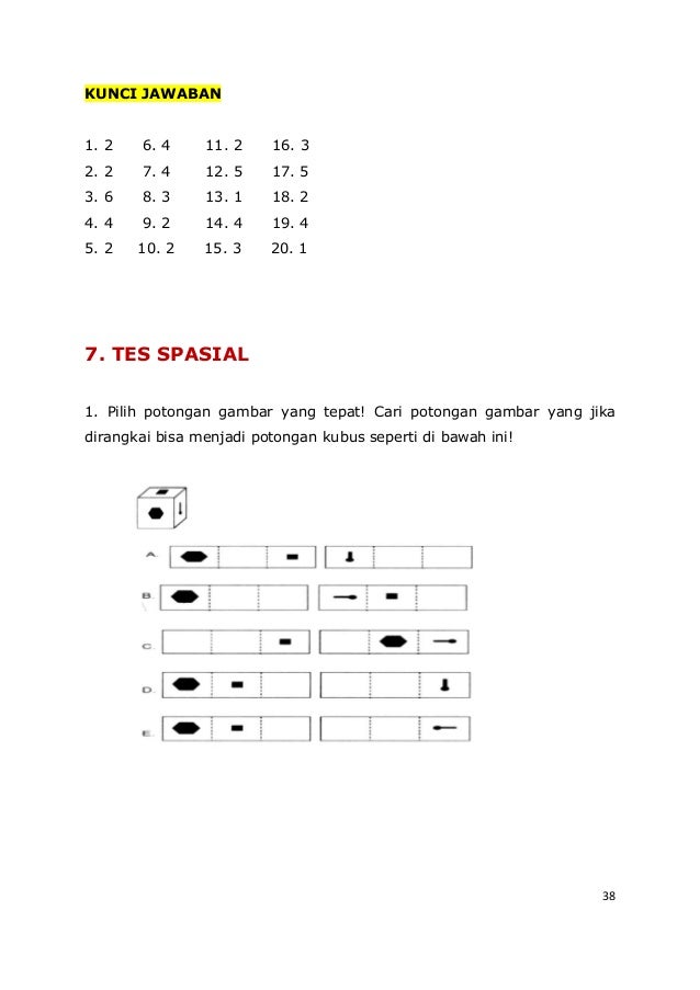 Download soal psikotes dan jawabannya