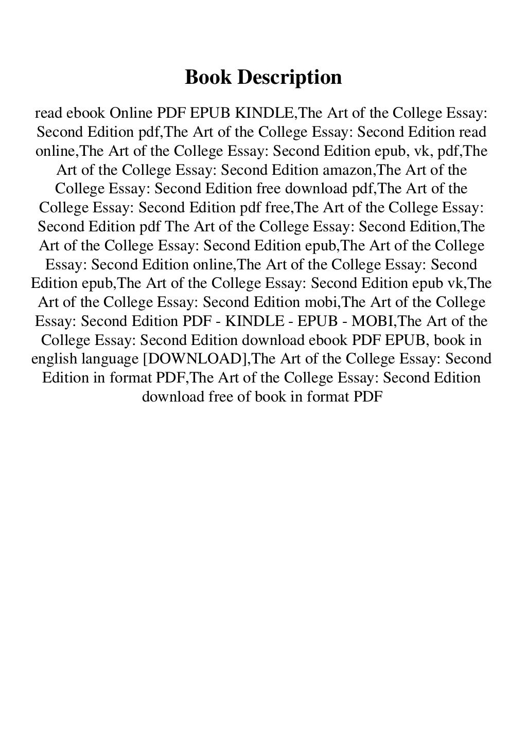 college essay about art examples