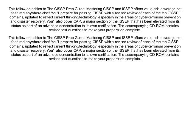 Mastering CISSP and CAP The CISSP/ and CAP Prep Guide
