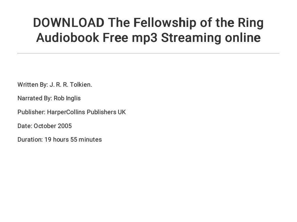 the fellowship of the ring audiobook free download