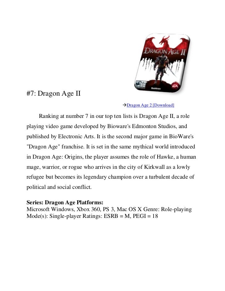 Dragon Age 2 Mac Download Dragon Age 2 Mac Download