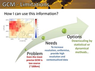Downscaling of GCM for i’ts use in Agriculture and NRM Research 