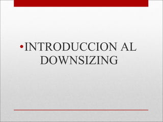 INTRODUCCION AL DOWNSIZING  