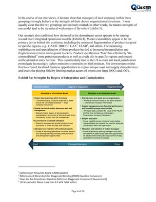 Downstream org structure.refining ind