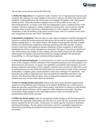 Downstream org structure.refining ind