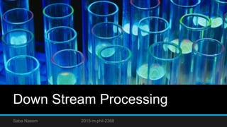Down Stream Processing
Saba Naeem 2015-m.phil-2368
 